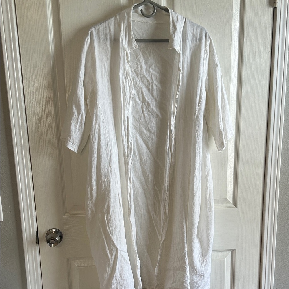 White Long Open Cardigan